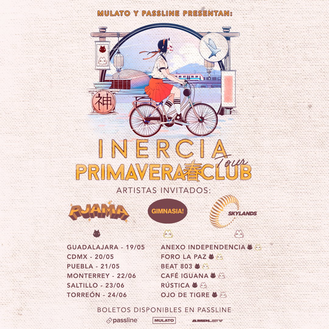 MULATO MUSIC GROUP (@mulatogroup) on Twitter photo Nos vemos en el #InerciaTour con <a href="/primaveraclvb/">Primavera Club</a> muy pronto en tu ciudad 🛣✨
🎫 passline.com/sitio/carteler… Nos vemos en el #InerciaTour con <a href="/primaveraclvb/">Primavera Club</a> muy pronto en tu ciudad 🛣✨
🎫 passline.com/sitio/carteler…