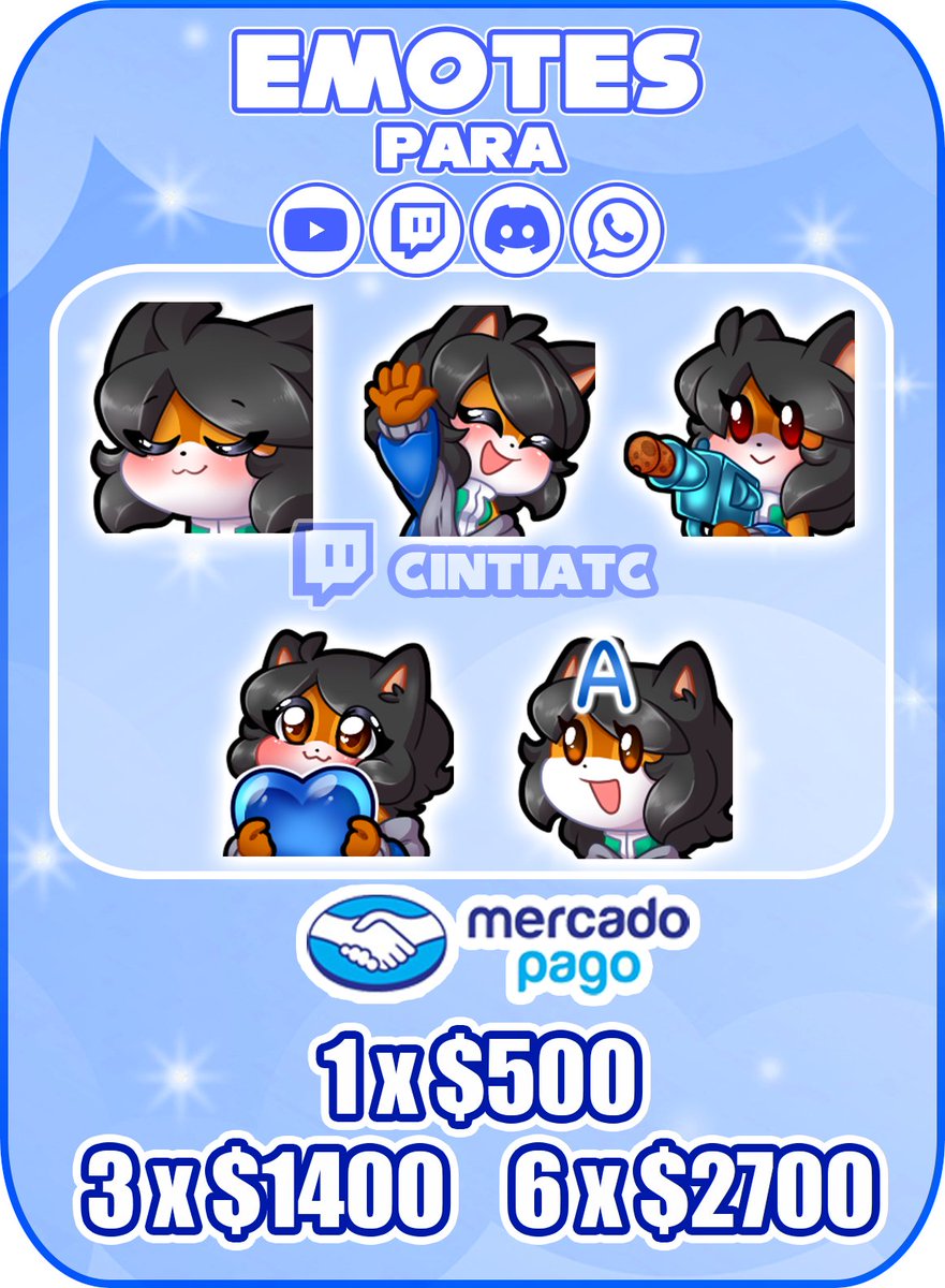 _CintiaTC_'s tweet image. 🌺 Comisión de Emotes 🌺(❤️ &amp;amp; 🔁)

🌺 Mercado Pago 🇦🇷
🌺 Mobian/Furry/Anime/Fan Art.
🌺 Tamaño Max. (300 x 300 px.)

💌 Enviar un MD 💌
#commissionopen #Commission #CintiaTC #EmoteCommission