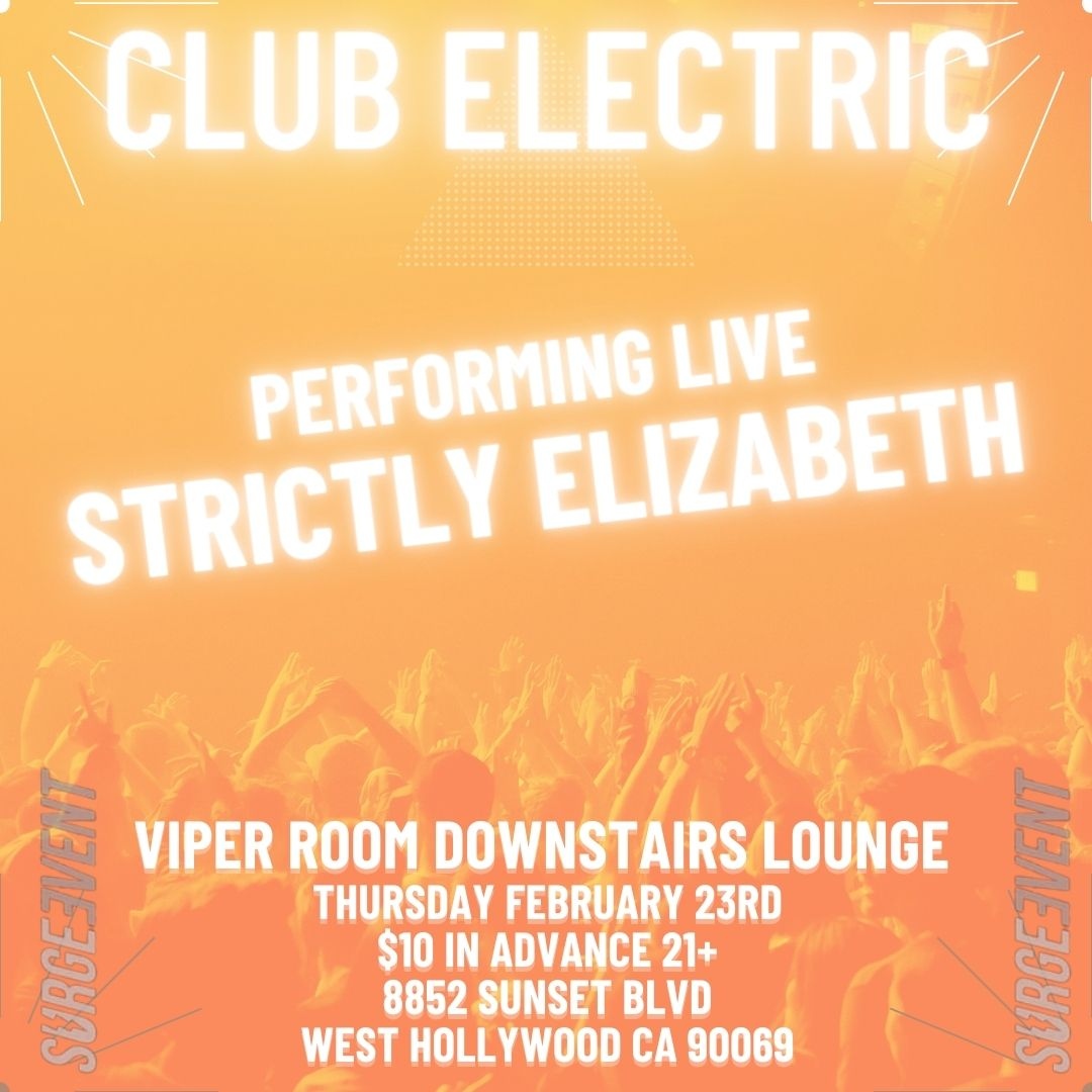 Strictly_Elizab's tweet photo. Come on out and soothe your soul with some sweet rock and roll.
Show starts at 7:30pm
$10 ADV/ $15 at the door⁠
THURS, FEB 23⁠
⁠
8852 SUNSET BLVD⁠
WEST HOLLYWOOD CA 90069⁠
⁠
#indie #larock #viperroom #rocknroll #livemusic ⁠
#hollywood #letsgo #clubelectric #surgeevent https://t.co/0cIQOXUE0o