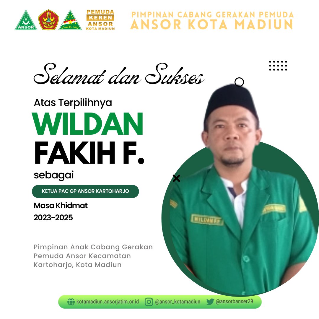 ansorbanser29's tweet photo. Selamat kepada Wildan Fakih atas terpilihnya sebagai ketua PAC Kartoharjo, semoga amanah dalam mengemban tugas https://t.co/w6O0QkRlDI