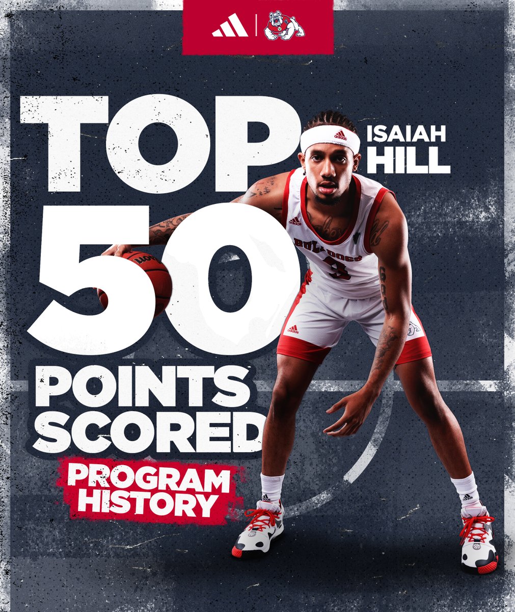 FresnoStateMBB's tweet photo. Top 5⃣0⃣‼️

@itsisaiahhill enters tonight's game as a Top 50 scorer in our program's history. 

And he's only climbing from here‼️ 🌠

#GoDogs | #ForTheV | #ValleyTough https://t.co/2RuxIskRGX