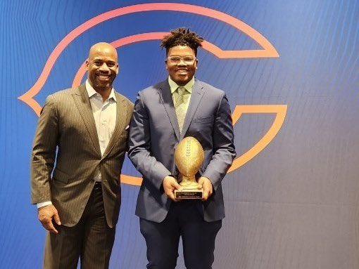 I cannot express enough how grateful and excited I am to have been selected as (Chicago Bears Community Champ) by the Chicago Bears! It was extra special being introduced by 2X Super Bowl Champion and CPL Football Legend, Howard Griffith <a href="/HowardGriffith/">Howard Griffith</a>