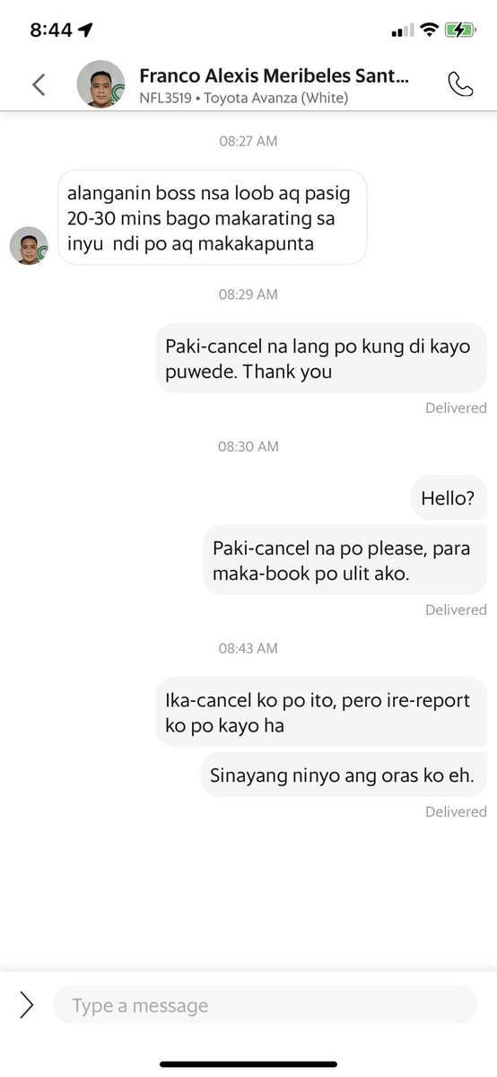 danpineyduuh's tweet photo. @grabph Please do something about drivers who are selective of their passengers. Wasted time earlier because of a driver who was not willing to pick me up, implying that he wanted me to cancel the booking. When I told him that he should be the one to cancel, he was unresponsive. https://t.co/ZGEs7cfnmo