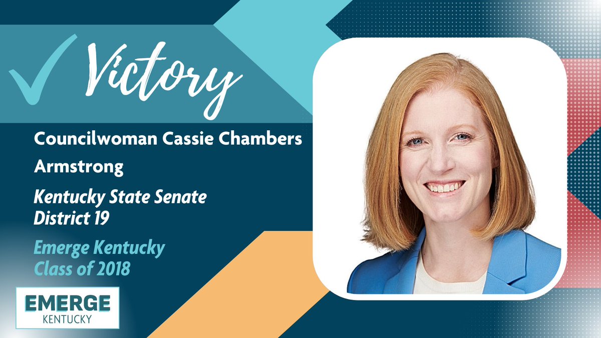 EmergeKentucky's tweet photo. Congratulations to Metro Councilwoman Cassie Chambers Armstrong (Class of 2018) who has been elected to the Kentucky Senate in District 19 in Today's (2/21) special election! @cassieforky joins Sen. Karen Berg and 7 other Emerge women who serve in the State legislature! https://t.co/LkbuyCOt4b