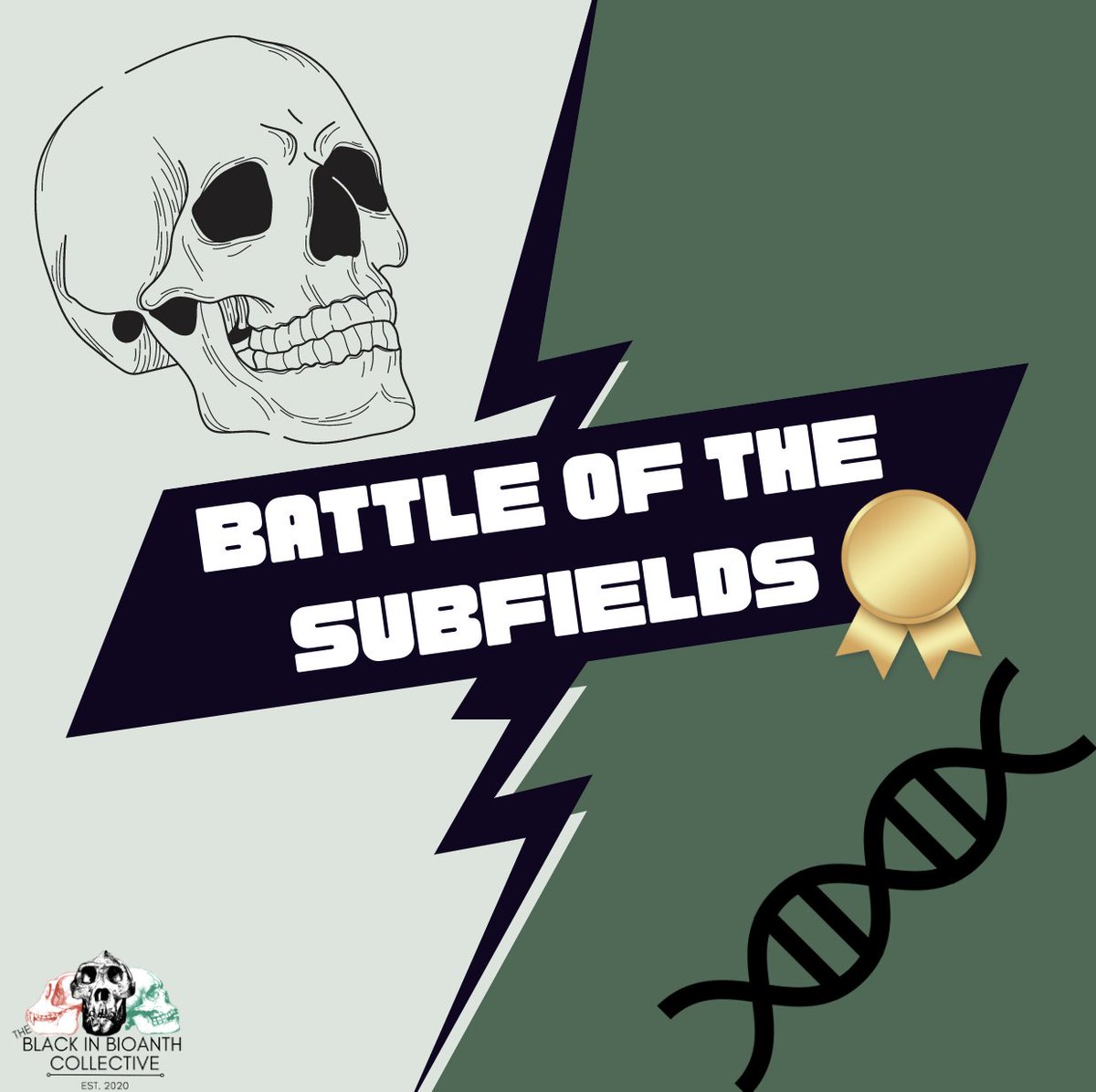 In a truly poetic turn of events, the two fields who rely on each other to push the boundaries of their individual fields, have ended IN A TIE!! Give it up to our #BiBAWeek2023 battle of the subfield winners: Forensic Anthropology and Human Biology/Variation ❤️💀🧫