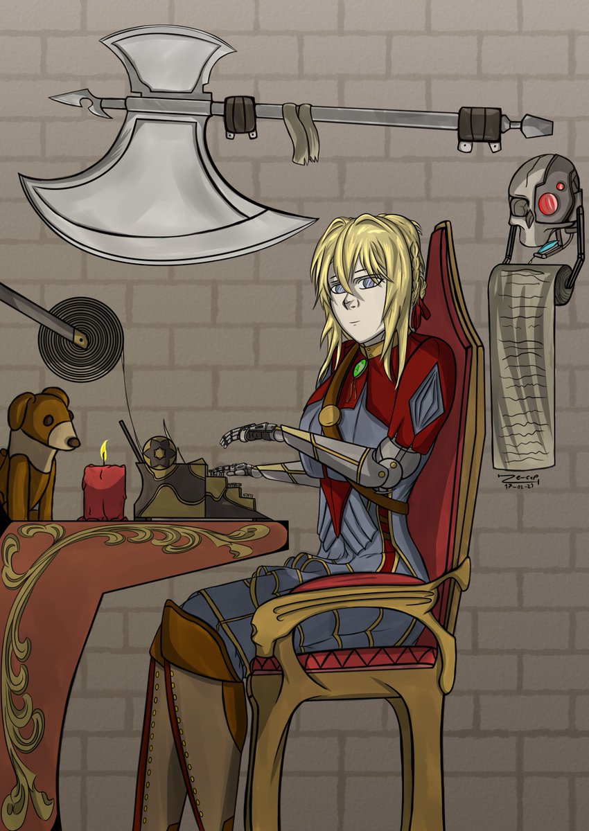 ZeCaptin's tweet photo. WH40K administratum worker Violet Evergarden #WarhammerCommunity #warhammer40k #WarhammerArt #40K #WarhammerCommunity #40kmemes #ArtCommission #VioletEvergarden https://t.co/vRV79q8uIF