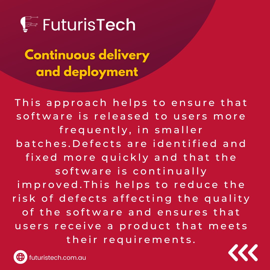 futuristechpty's tweet photo. Say goodbye to software defects and hello to seamless development with DevOps. Learn how it can help improve software quality today!
📱Call: (+61) 423 983 607
📩Email us: info@futuristech.com.au
🖥️Our Website: https://t.co/c6XeqhUsRj
.
.
#DevOps #SoftwareQuality #ReduceDefects https://t.co/SprViUDh01