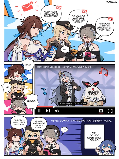 Dear Captain, the Anniversary Express you're taking is calling at Schicksal HQ.
Check out what Valkyries have been busy with on their phones!
Well...
Kudos to Captain @herrscherofsex  for the amazing fanwork!
#HonkaiImpact3rd #GLB5thanniversary 