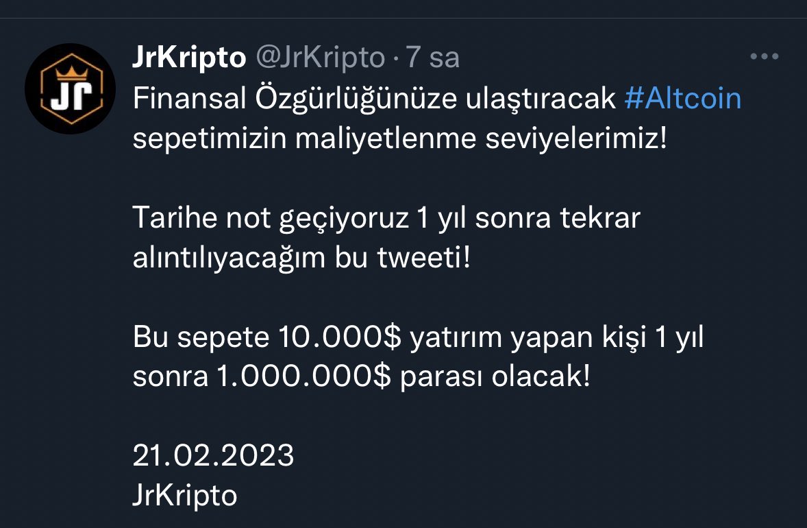 Nasıl bir umut tacirisin sen yahu ! 

Allah aşkına, rica ediyorum Like vs atın şunu vb umut tacirlerine artık <a href="/spkgovtr/">SPK</a> el atsın !

Böyle şeyler paylaşamazsın ! 
Yapmayın nolursunuz ! 

Millet zaten darlanmış