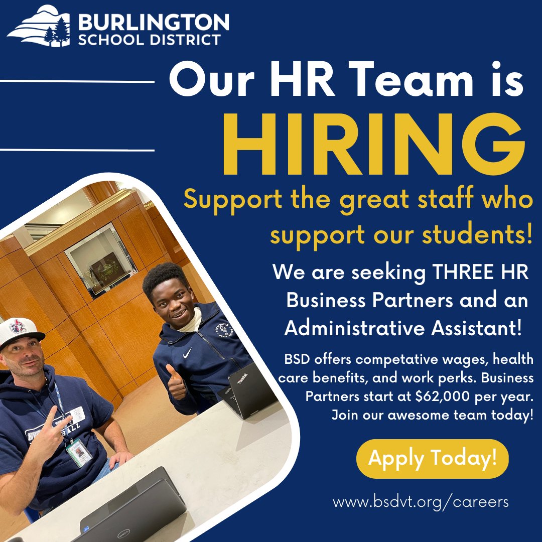 BTVSchools's tweet photo. #BSDVT needs YOU! We are looking for three HR business partners and an administrative assistant. Help us support the great staff who support our students every day. (And, yes, we know Cagney isn't in HR, but it sure is a great photo!) https://t.co/NAPaXJgcZC #vtjobs #HR #btv https://t.co/pT5ktyAfru