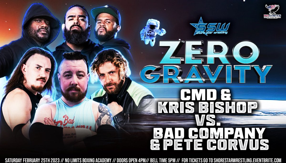@FnBale @LanceScaper_GM @PeteCorvus take on @Princeofcmd @BoomHarden @OfficialKrisBi1 this Saturday in Rio Grande, NJ!!!

Doors open at 4pm, Bell at 5pm

🎟️Direct Ticket Link🎟️
tinyurl.com/zerogravitytix