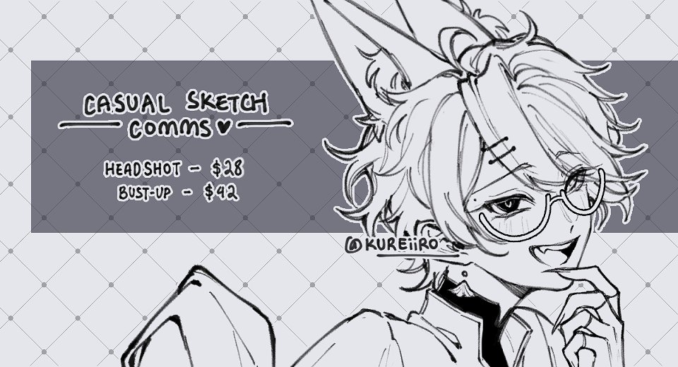 I'll be attempting to stream in a little bit and would like to take a few sketch commissions to do during the stream! 

Info below if you're interested, thanks for looking! 🫶 