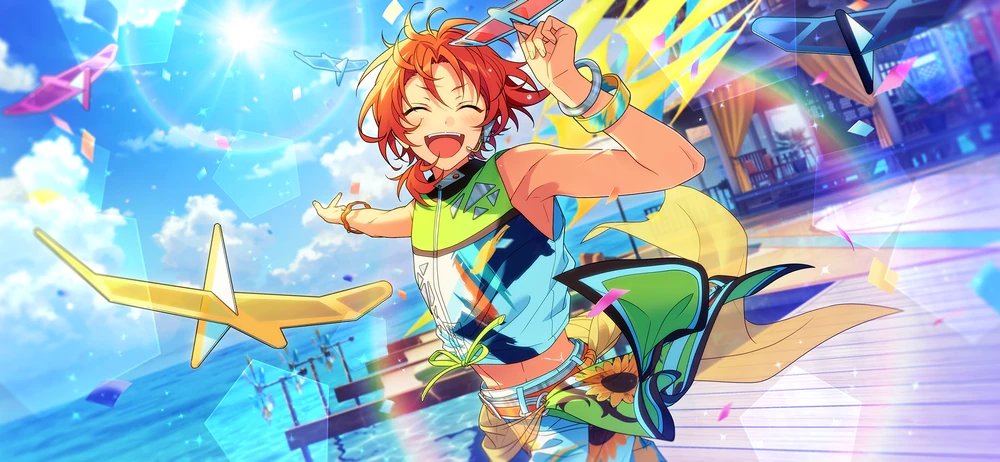 EnstFlags's tweet photo. Leo Tsukinaga (Sunshine in a Foreign Country: bloomed) + Gilbert Baker Rainbow Gay Flag ♡ https://t.co/DNNJbkDcZZ