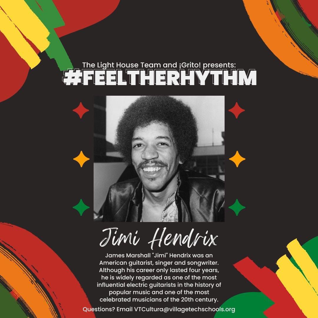 Village_Tech's tweet image. #FeelTheRhythm with VT&apos;s Black History Month tribute to Jimi Hendrix! #VillageTech #BlackHistoryMonth