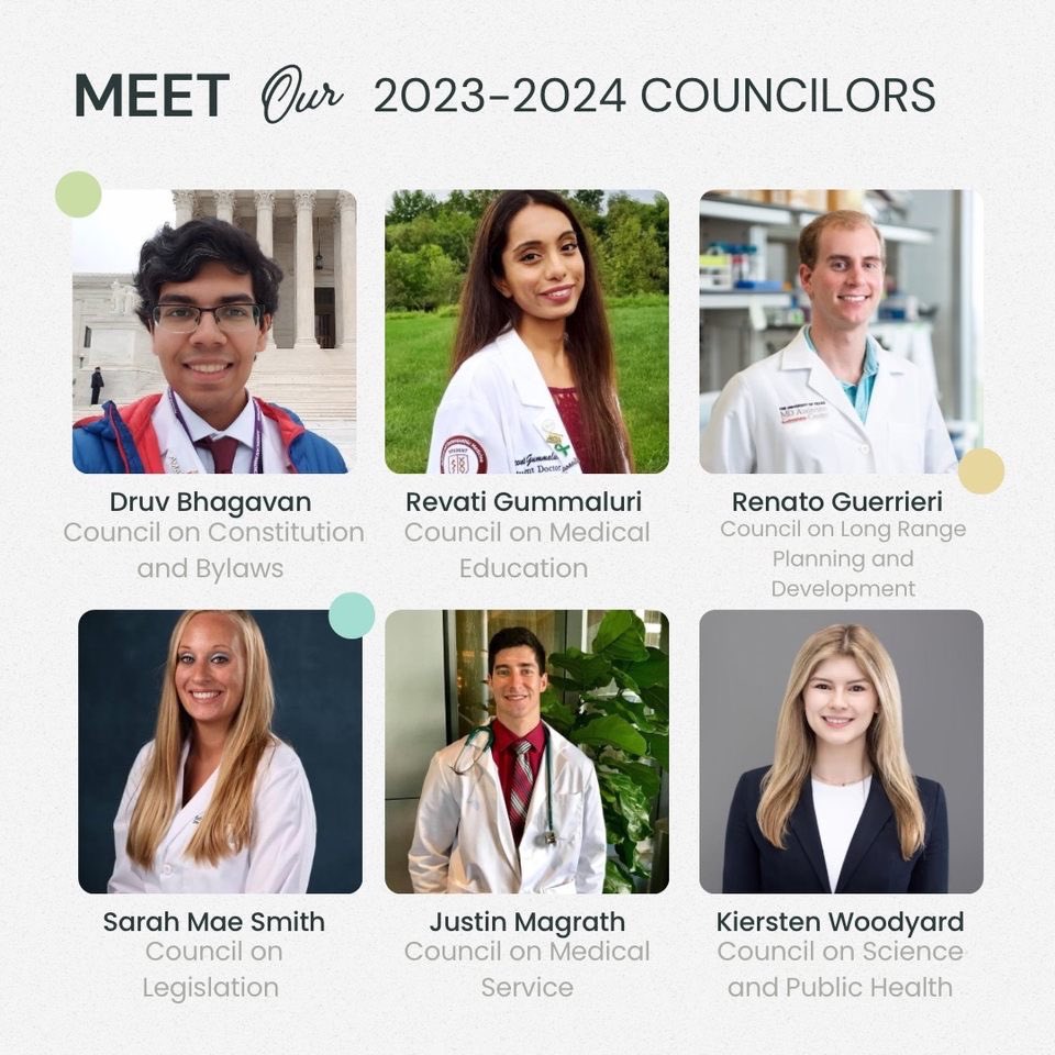 Honored to represent the medical student section as the recently appointed 2023 - 2024 student Councilor for the @AmerMedicalAssn ‘s Council on Science and Public Health!