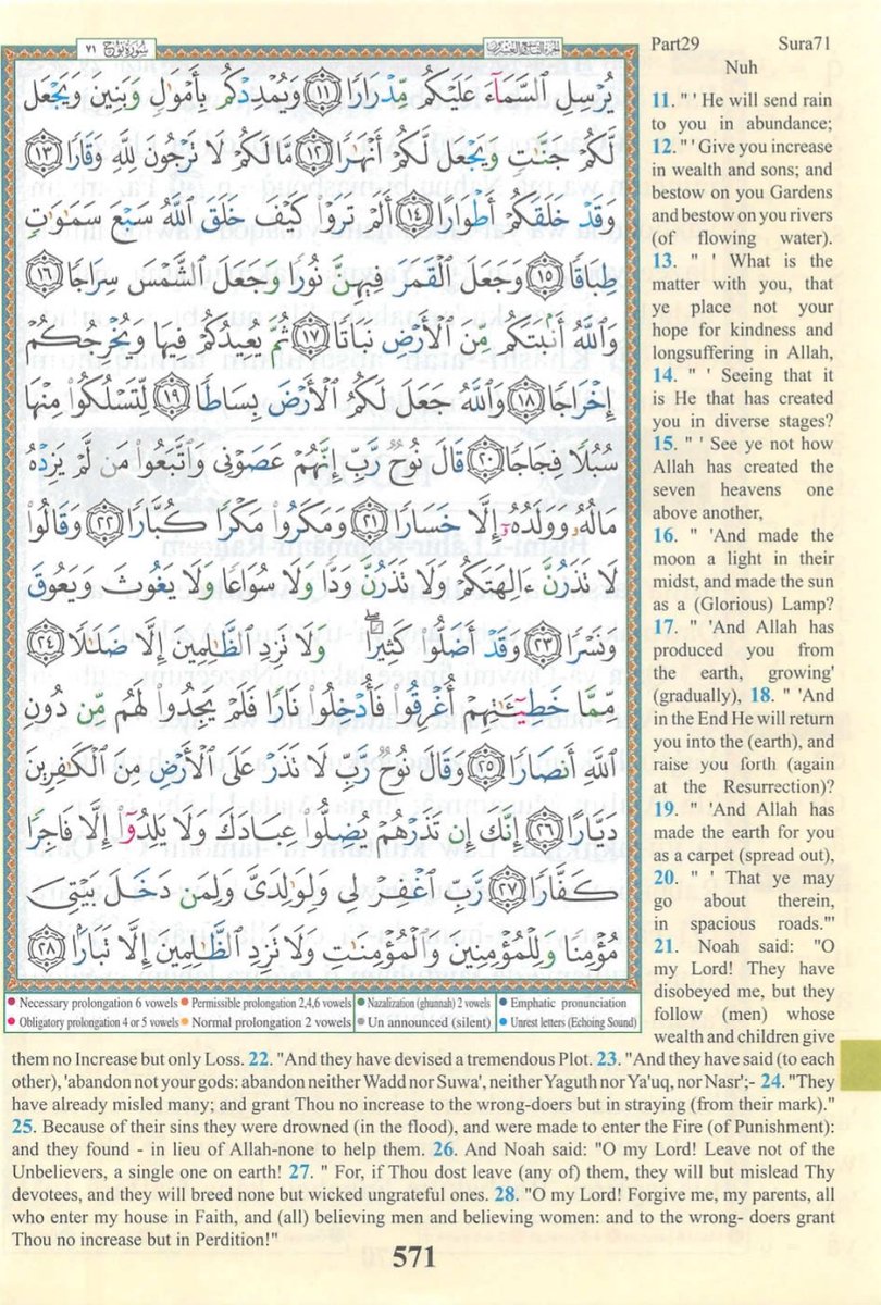 IdrisAOni1's tweet photo. Pages of the Glorious Qur'ān today, Sūrah Nūh (71). Tafakkur verse 71: 10-12.
(فَقُلۡتُ ٱسۡتَغۡفِرُوا۟ رَبَّكُمۡ إِنَّهُۥ كَانَ غَفَّارࣰا
(یُرۡسِلِ ٱلسَّمَاۤءَ عَلَیۡكُم مِّدۡرَارࣰا
 وَیُمۡدِدۡكُم بِأَمۡوَ ٰ⁠لࣲ وَبَنِینَ وَیَجۡعَل لَّكُمۡ جَنَّـٰتࣲ وَیَجۡعَل لَّكُمۡ أَنۡهَـٰرࣰا) https://t.co/1hUrL9Seg3