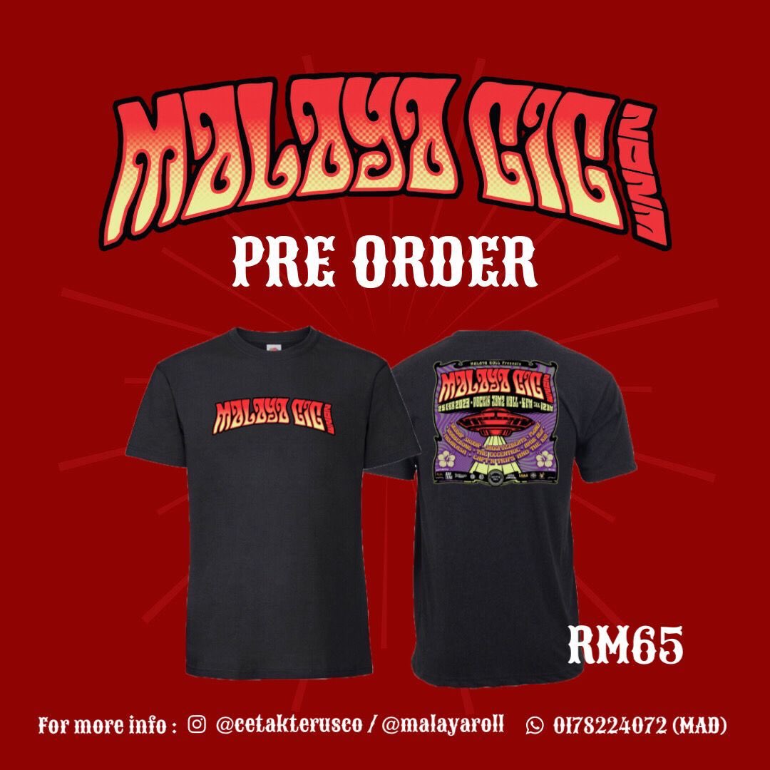 MalayaRoll's tweet photo. Hai semua, sape nak baju Malaya Gig ni korang boleh buat order dari sekarang ya. Kami dah buka untuk tempahan. Lesgoooo dapatkan sekarang.

Tekan link dibawah utk order okay
https://t.co/y3Gzf2PvLo https://t.co/AYk4GZxR4F