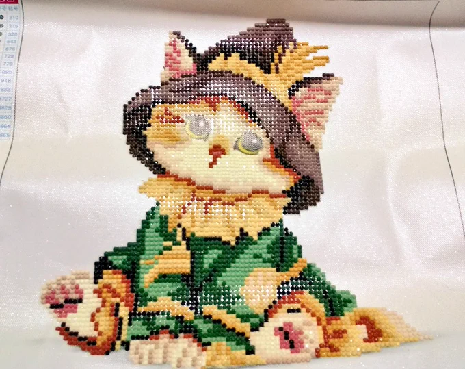 #猫の日過去に作ったダイヤモンドアートだよー 