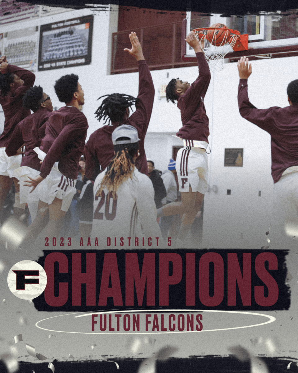 FultonBBall's tweet photo. Your Fulton Falcons are AAA District 5 champions after an 80-78 OT thriller finishing with a dunk with 1 second remaining. #FultonFamily #EmptyTheBucket https://t.co/OjYDImCvjm