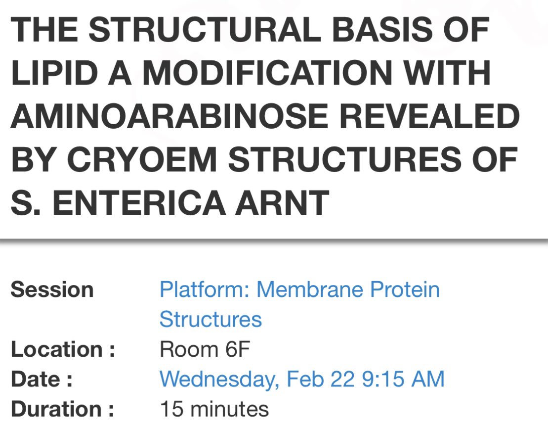 Vasileios Petrou (@vasileiospetrou) on Twitter photo For those still around on the last day of <a href="/BiophysicalSoc/">Biophysical Society</a> #BPS2023 tomorrow, come to the morning platform on membrane protein structures if you want to see new #cryoEM structures of ArnT from #PetrouLab and <a href="/pippomancia/">Filippo Mancia</a> For those still around on the last day of <a href="/BiophysicalSoc/">Biophysical Society</a> #BPS2023 tomorrow, come to the morning platform on membrane protein structures if you want to see new #cryoEM structures of ArnT from #PetrouLab and <a href="/pippomancia/">Filippo Mancia</a>
