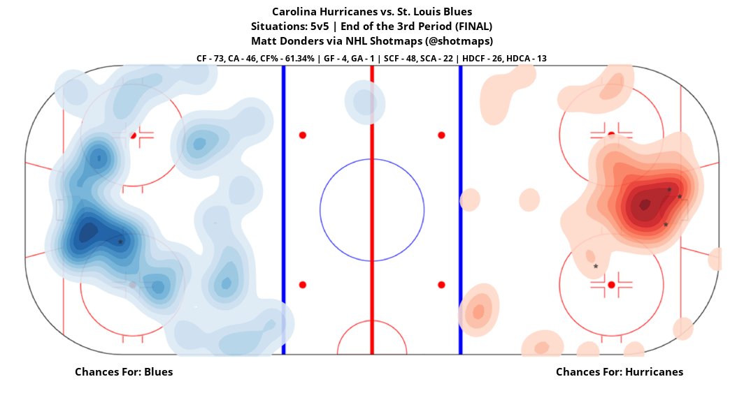 NHL Shotmaps on Twitter "At the end of the game the Hurricanes defeat