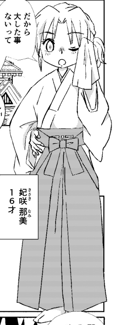 13 妃咲 那美(きさき なみ 16才)
父子家庭で、家の神社を切り盛りしている。
しっかり者だが、根は寂しがり屋。
亡き母の後を継いで、玄武の能力で悪い奴と戦う。 