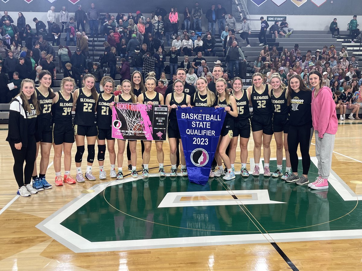 The @Gwoodgbb team has #PunchedtheirTicket to the <a href="/IGHSAU/">IGHSAU</a> Girl’s Basketball State Tournament! Glenwood is headed back to State after their 65-45 win over Pella. This is the Rams 4th straight trip to Des Moines!