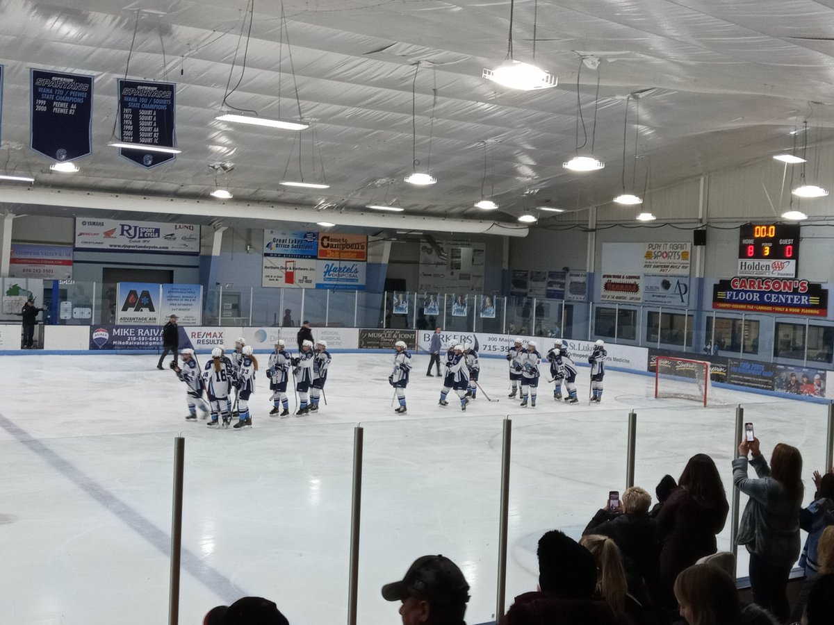 Superior celebrates its 8-0 victory over Wisconsin Valley Union in Wisconsin girls hockey playoff action from Superior Ice Arena.