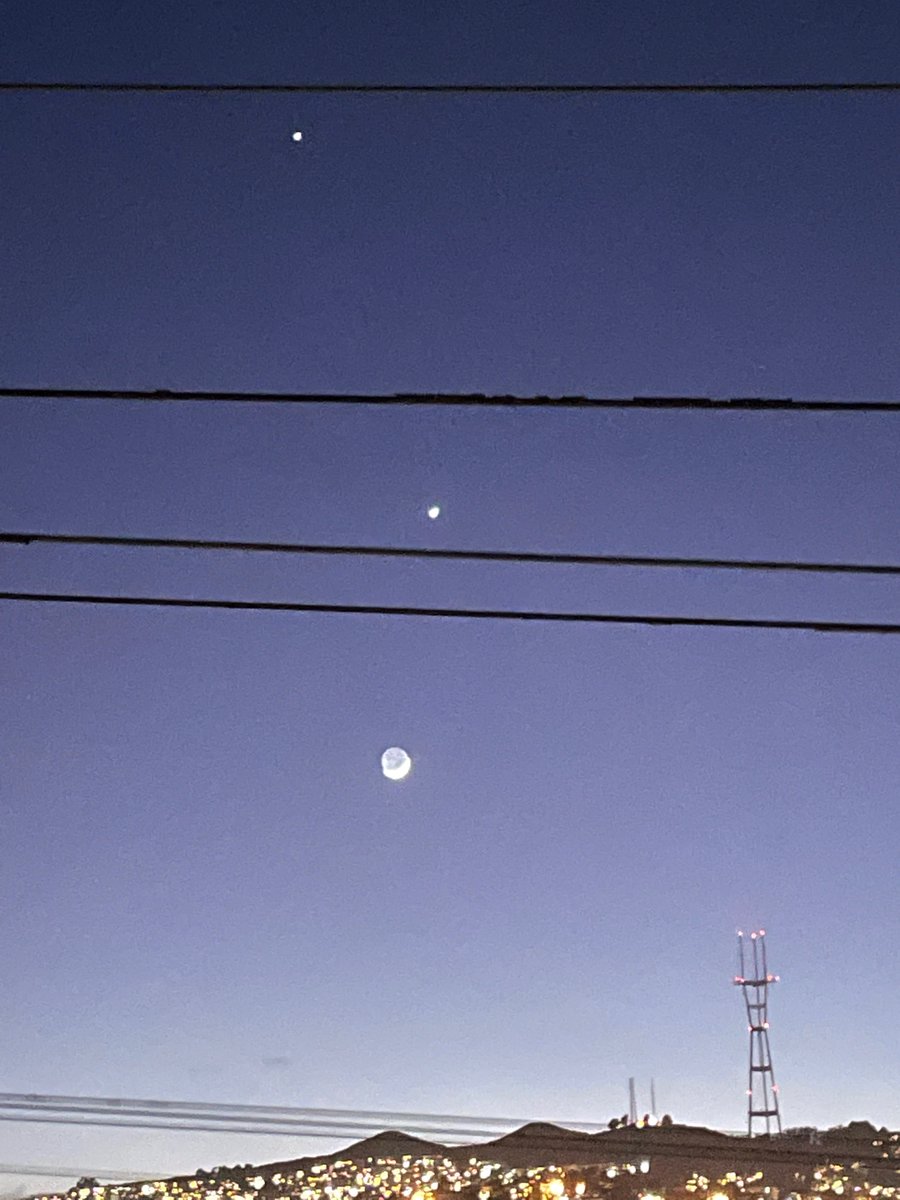 Venus and Jupiter are saying hello tonight along with the moon. Maybe time to get a real telescope instead of just my iPhone.