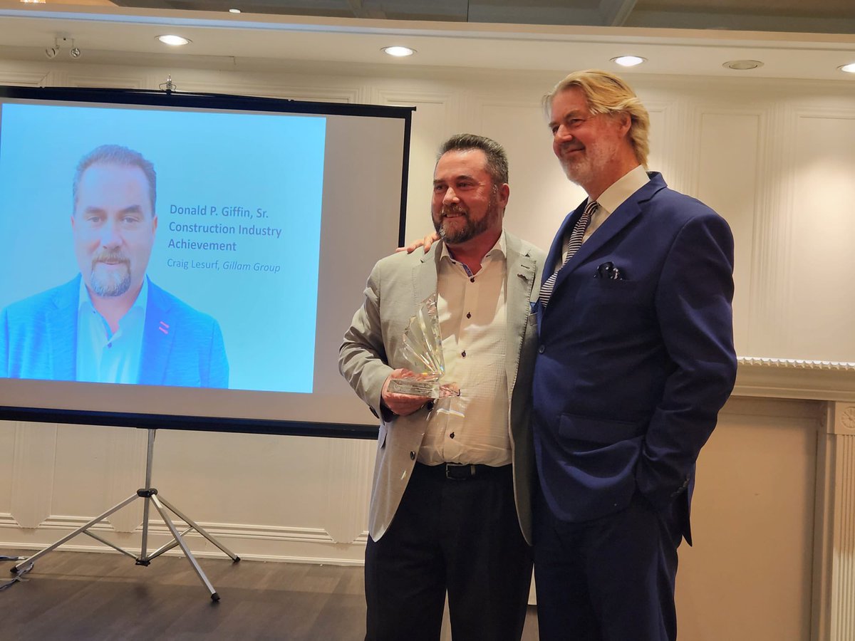 TCA_Connect's tweet photo. Congratulations to @CraigLesurf for your #BestoftheBest win of the Donald P. Giffin Sr, Construction Industry Achievement Award https://t.co/AXgcInXC5h