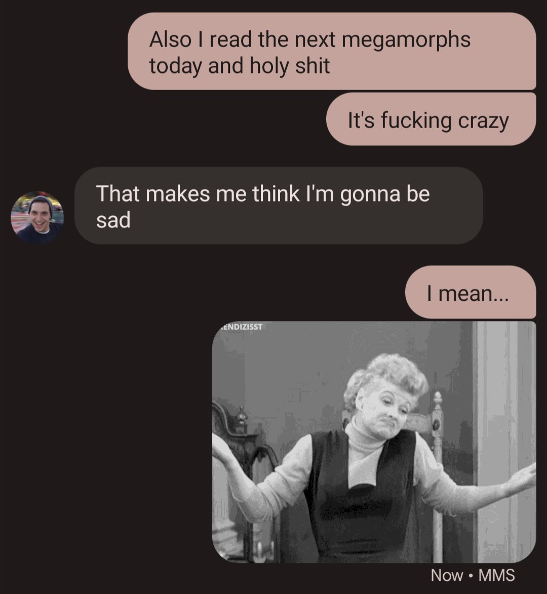 TheStoryTimePod's tweet photo. I can say nothing #nospoilers #megamorphs https://t.co/Jz3wMveIsV