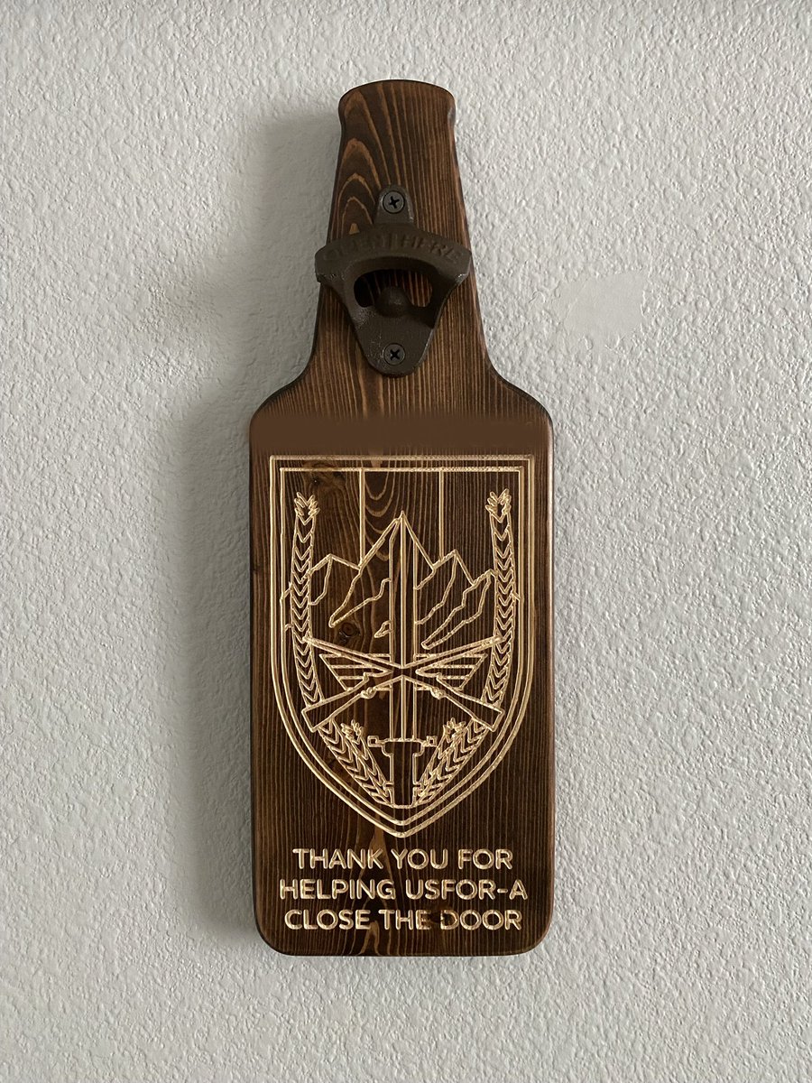 Ah yeah new bottle opener gifts done for my client. #customized #woodworking #bottle #USArmy #Soldier #cnc #xcarve