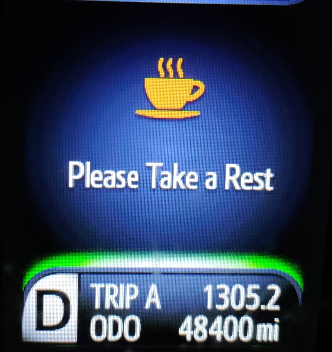 You know it's been a long day at work when your car begs you to take a rest on the commute home 🥱😴