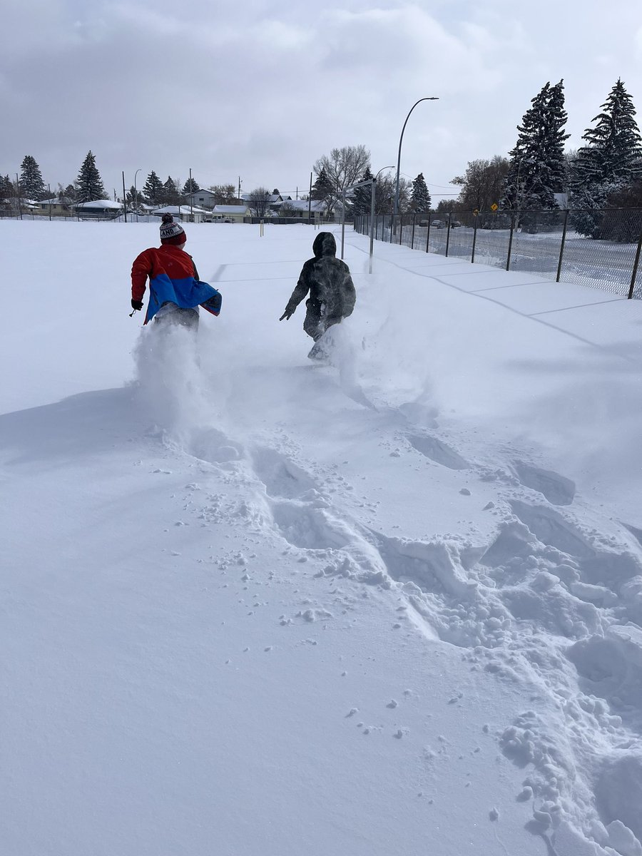 A day without busses in a specialized setting means lots of time for enriching experiences. Snowshoeing, art activities, literacy games and a school wide game in the gym. A memorable day for all! #pinknockdown #wearecbe #CVS #snowdayatschool