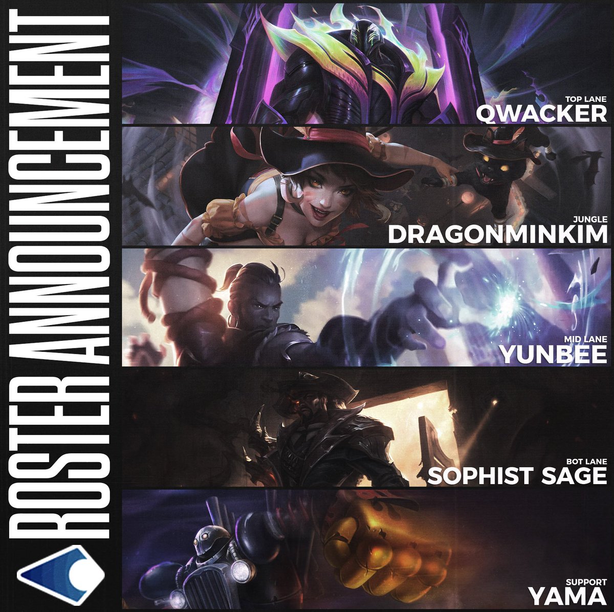 Horizon Gaming (@hzglolofficial) on Twitter photo If you're wondering where we've been... we've been looking forward & staying true to #LookToTheHorizon
We're pleased to announce our roster for NACL OQ2!
<a href="/QwackerLoL/">Michael</a>
<a href="/DragonminkimLOL/">Dragonminkim</a>
Yunbee
<a href="/SophistSageLoL/">Sophist Sage</a>
@lolyama_36
Thank you to everyone who is supporting us in our journey! If you're wondering where we've been... we've been looking forward & staying true to #LookToTheHorizon
We're pleased to announce our roster for NACL OQ2!
<a href="/QwackerLoL/">Michael</a>
<a href="/DragonminkimLOL/">Dragonminkim</a>
Yunbee
<a href="/SophistSageLoL/">Sophist Sage</a>
@lolyama_36
Thank you to everyone who is supporting us in our journey!