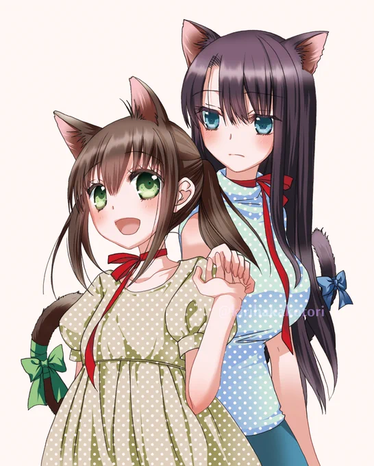 #猫の日2023 なので、大分前の絵だけどねこみみ寿々さんと鈴。 #ヲトメは義母に恋してる まんがホームで連載中です。単行本も2巻まで出てますので宜しくね^^ 