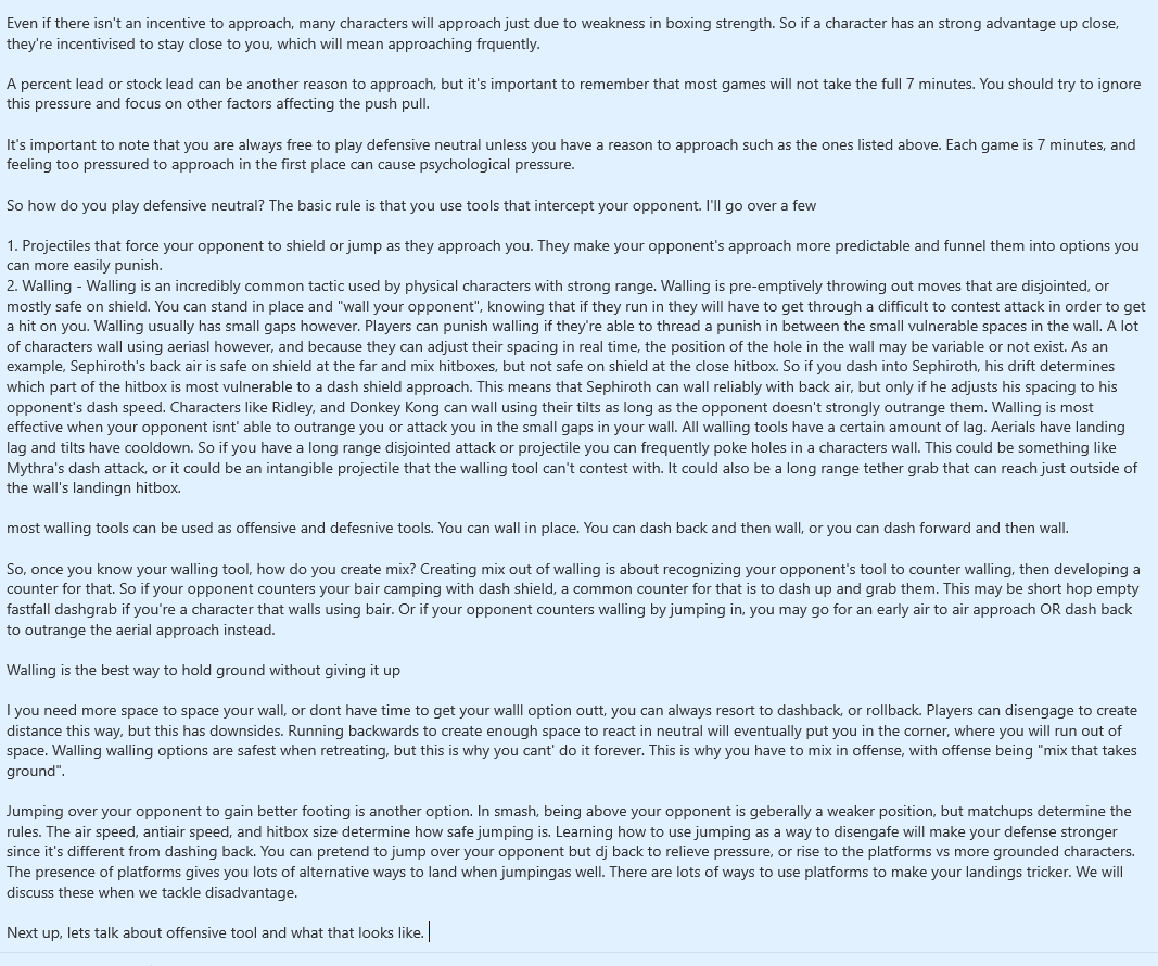 SsbProTips's tweet image. Sneak preview from the script of the video on Neutral. Neutral involves a lot of moving part and different characters rely on different strategies. 

The goal is condense it down so we can cover everything in a 10 minute video without losing any of the quality or information.