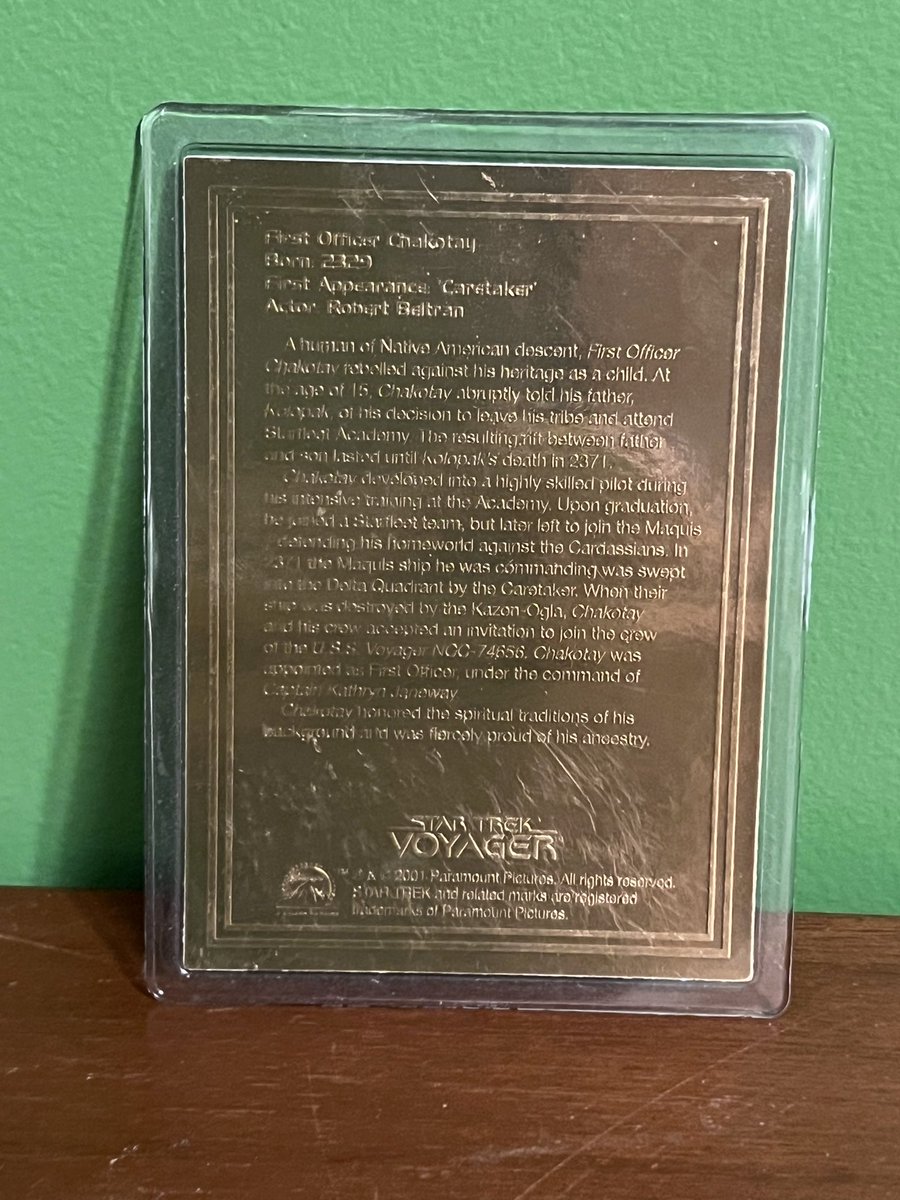 Trek Fan On Twitter Prize For The Trivia Contest Is Chakotay Gold Card 