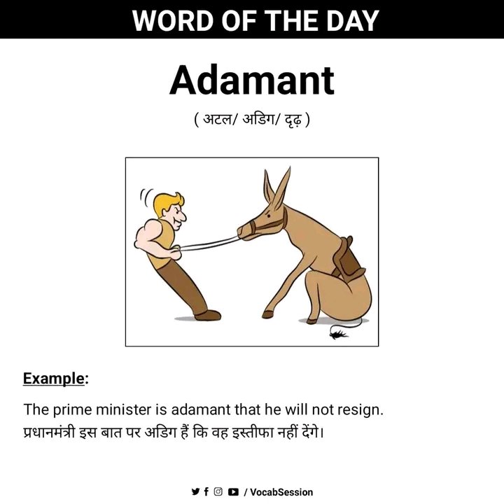 vocabsession's tweet photo. Good Morning guys...Today's #Wordoftheday is #Adamant https://t.co/XUYxuz36oP