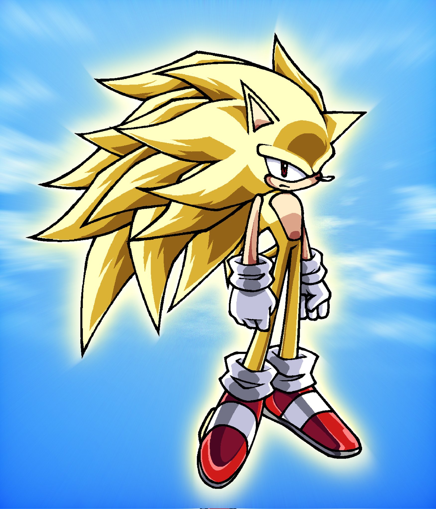 Super Sonic 3 Hedgehog art, Sonic and shadow, Sonic fan art