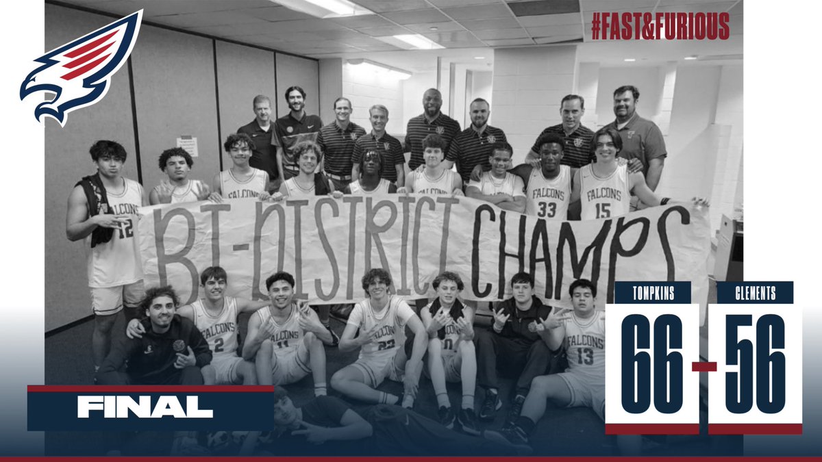TompkinsHoops's tweet photo. Falcon with the BIG WIN!! 
Bi-District Champs!
@JSGuillory11 27pts
@GSchulenberg15 22pts
@greg_ilagan 9pts
@otcraig 8pts https://t.co/TcXQFPSXQI