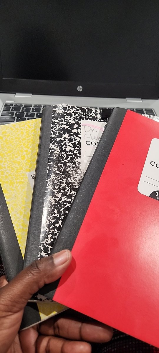 DrLaToyaGlen's tweet photo. There's nothing like a good ole #compositionnotebook! My preferred journal! #NumberThree #OnePerQtr #FirstYearAP #DrAP #DocsInCrocs https://t.co/H5FkN9tSmy