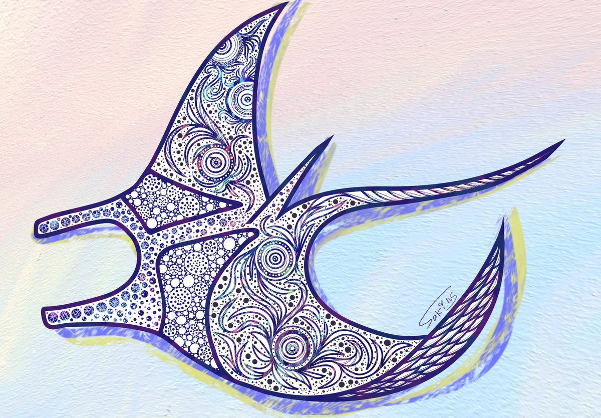 SKsan_HS's tweet photo. 空∞エイ その①
朝の日の出🌅
#エイ
#オニイトマキエイ
#イラスト
#ゼンタングル
#ray
#mantaray
#batoidea
#illstrstion
#lineart https://t.co/9ZZz3S7BR6