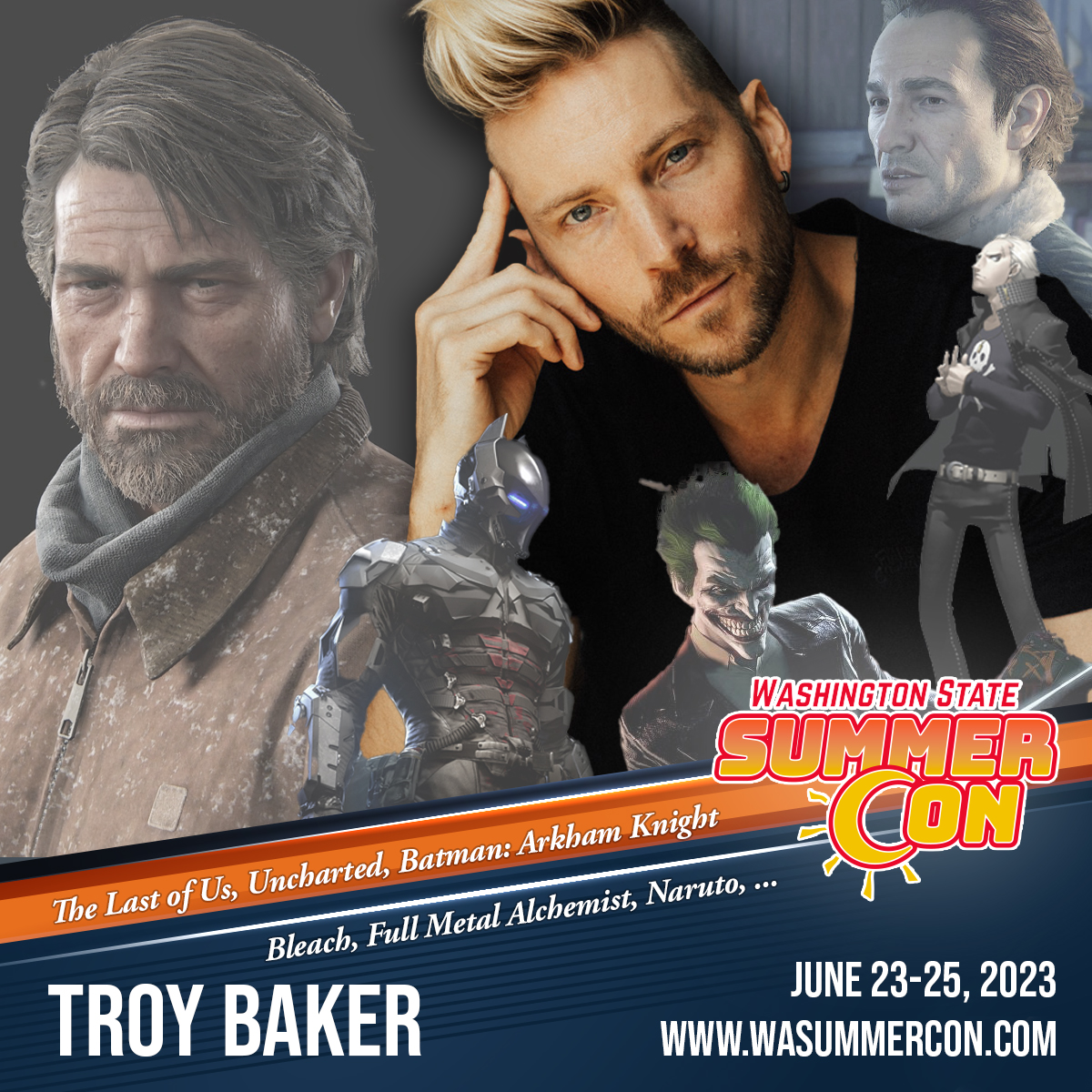 Rhode Island Comic Con - #VOICEOVERWEEK is almost over! Please welcome Troy  Baker to #RICC2016! Troy is an American voice actor and musician known for  portraying lead characters in several video games.