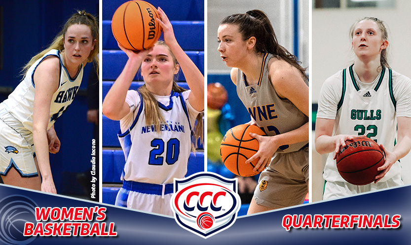 Conference of New England (@cne_sports) on Twitter photo #CCCWBB | A thrilling CCC Women's Basketball Tournament Quarterfinal round featured two home teams and two road teams picking up wins. Semifinals set for Thursday.
<a href="/WNE_GoldenBears/">Western New England Athletics</a> at <a href="/RWU_Athletics/">RWU Athletics</a>, 6 p.m.
<a href="/ECGulls/">Endicott Athletics</a> at <a href="/UNESports/">UNE Athletics</a>, 7 p.m.
READ: cccathletics.com/sports/wbkb/20…
#d3hoops #CCCWBB | A thrilling CCC Women's Basketball Tournament Quarterfinal round featured two home teams and two road teams picking up wins. Semifinals set for Thursday.
<a href="/WNE_GoldenBears/">Western New England Athletics</a> at <a href="/RWU_Athletics/">RWU Athletics</a>, 6 p.m.
<a href="/ECGulls/">Endicott Athletics</a> at <a href="/UNESports/">UNE Athletics</a>, 7 p.m.
READ: cccathletics.com/sports/wbkb/20…
#d3hoops