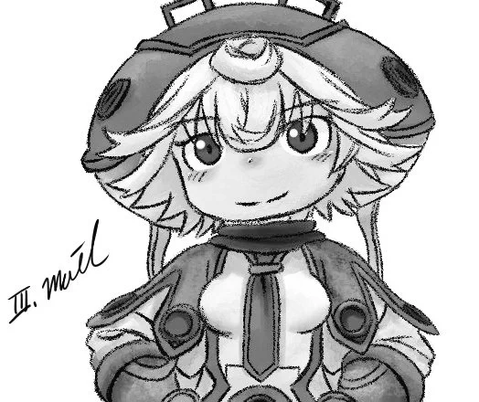 塗りを原作に寄せたつもりなので、モノクロにするとそれっぽくなるかな〜って思ったけど全然そうは並んやった 