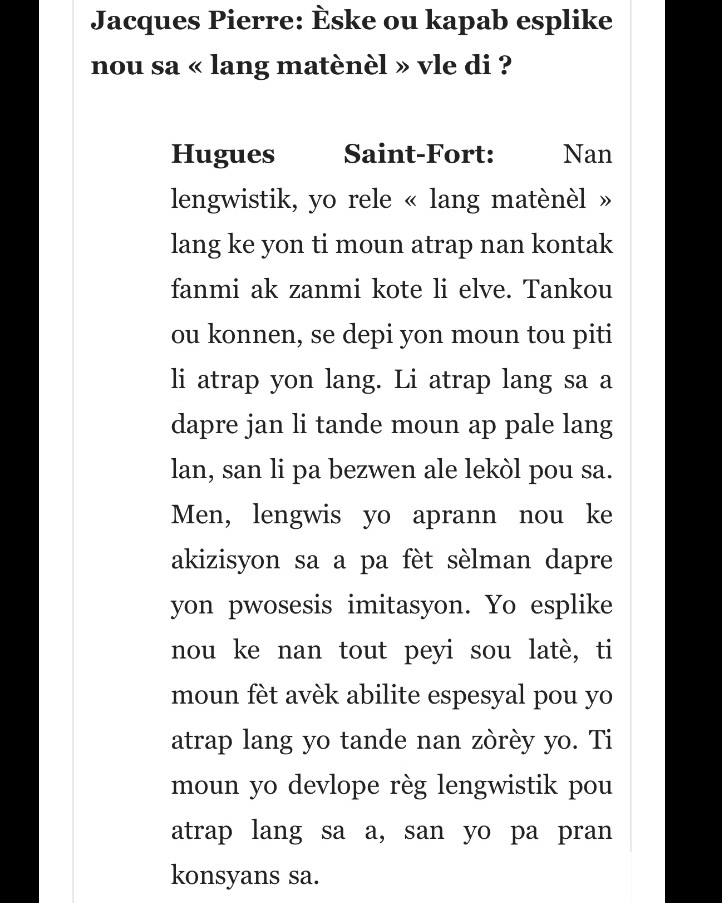 MITHaiti's tweet photo. #JounenLangManman Ki sa « lang manman » vle di ? Èske se lang manman w pale ? Epi pou ki sa gen gran save ki panse kreyòl se lang ki san manman ?  An n brase lide ak Pwòf @PJacquesPie &amp; Hugues Saint-fort @LeNationalHaiti : https://t.co/K5XD7OxDTO 
#ToutMounSeMoun #ToutLangSeLang https://t.co/c1gssmGzk3