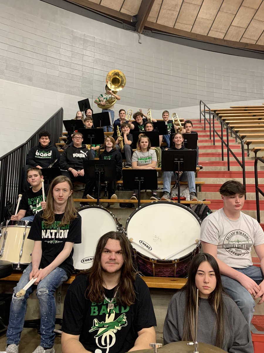 NCaseBand's tweet photo. Bomber Band’s First Away Game: ✅
(Since I’ve been here)

This Basketball season has been incredible! Way to go coaches and players on both teams. 

I’m especially proud of our Bomber Pep Band! They have brought life and spirit EVERY game.

It’s an honor to lead this group! https://t.co/1BUzFF0wQE