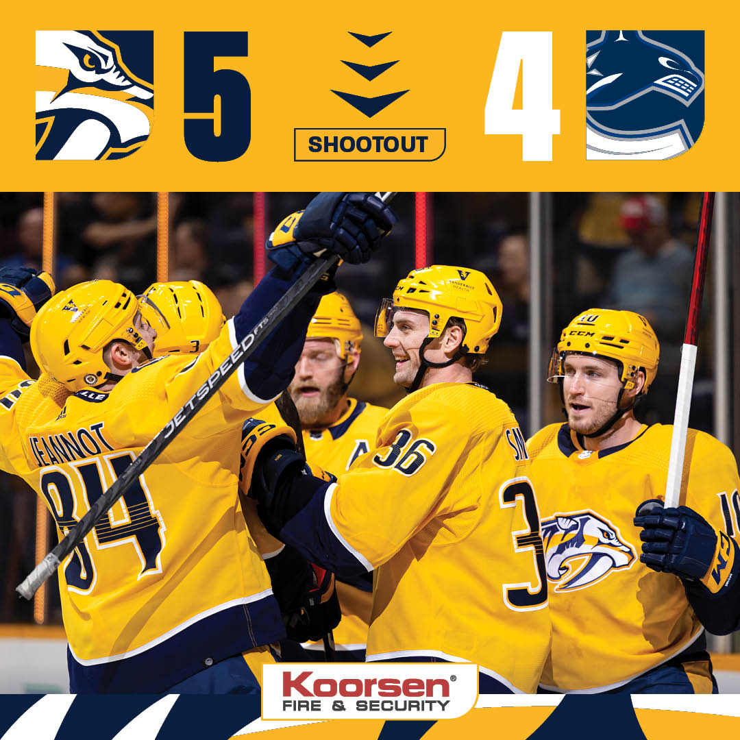 PredsNHL's tweet photo. PREDS WIN! https://t.co/z3S6Dv5dTH
