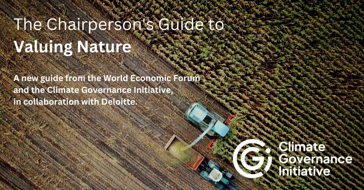 Understand the risks and opportunities to navigating the transition to nature positive business in this #chair guide from @wef and Climate Goverance Initiative in collaboration with @Deloitte.

Read the guide: bit.ly/3ktLV0R

#ClimateGovernance #BoardsOfDirectors